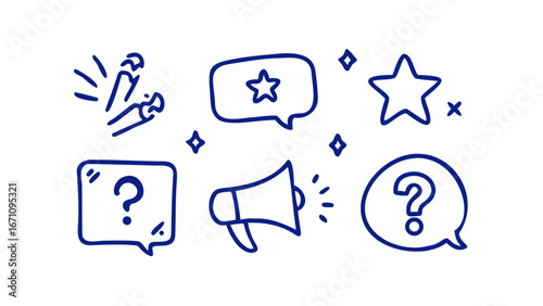 Inquiry and Announcement Icons question mark speech bubble