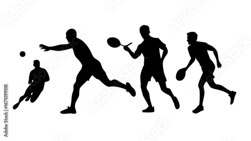 Silhouette of a man running athletic fitness