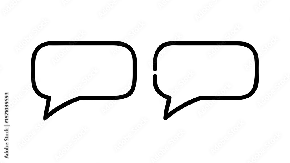 Naklejka premium Speech Bubbles Outline talk bubble chat bubble