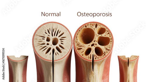 Normal Bone vs. Osteoporotic Bone Microstructure Comparison