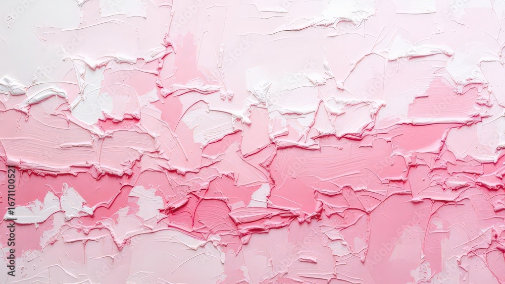 Obraz premium Abstract Textured Painting with Soft Pink and White Swirls and Ripples