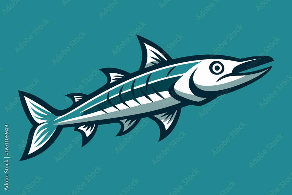 Obraz premium Vector illustration of a fish on a white background for marine and aquatic design