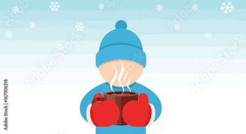 Enjoying Hot Cocoa Warmth While Embracing The Blissful Chill Of The Winter Season