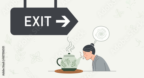 Contemplative Moment Illustrating Relaxation, Escape, The Senses, and Sensory Experience