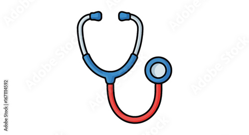 Stylized stethoscope illustration, a symbol of medical diagnostics and healthcare practices ready