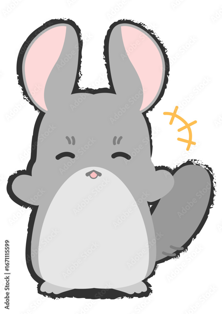 Obraz premium 喜んでいるチンチラ_Happy Chinchilla