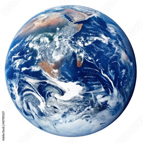 Watercolor Planet Earth from Space, Africa Visible