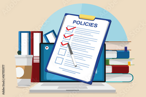 Regulatory compliance rules concept for office employees to achieve business goals.