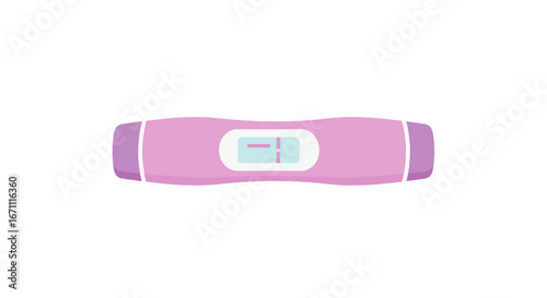 Pregnancy test with negative result depicted in minimal style showing fertility symbol and waiting