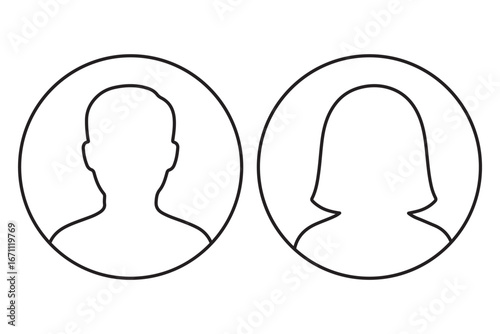Default avatar profile icon. Gray placeholder. Man and woman
