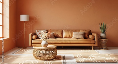 Cozy Living Room Interior with Modern Furniture.
