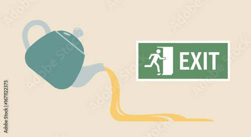 The Tea Spillage And The Urgent Exit: A Symbol Of Escape, Illustration