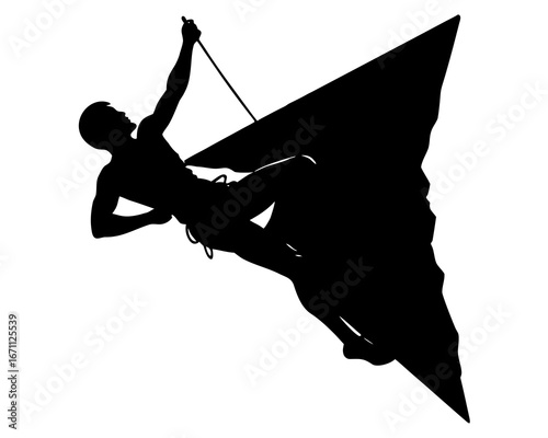 Rock climbing silhouette vector isolated
