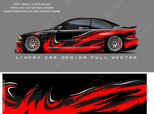 car livery graphic vector. abstract grunge background design for vehicle vinyl wrap and car branding