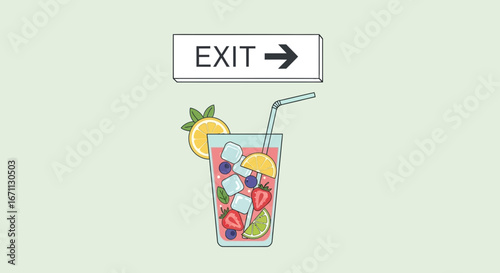 Refreshing Exit: A Summery Drink with a Clear Path Towards Refreshment