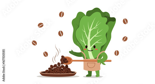 Lettuce Chef Brewing Delights and Roasted Coffee Beans in Delightful Animation