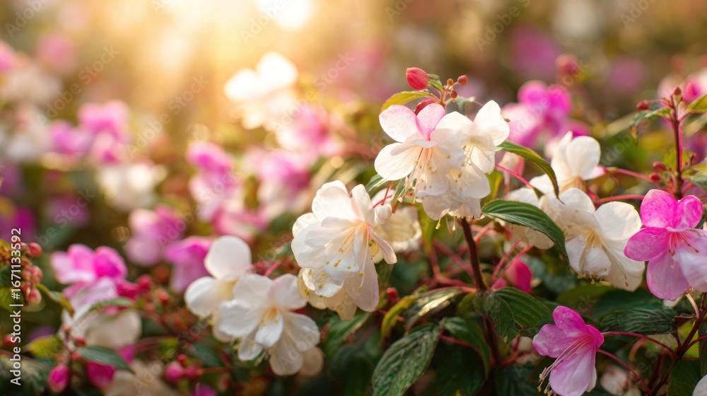 Naklejka premium Delicate blossoms in pastel shades