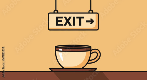 Signifying Coffee Break Direction: An Illustrated Departure from Caffeine Consumption