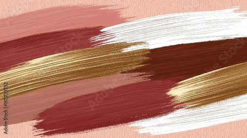 Painting with a lot of different colors and brush strokes. The colors are mostly red and white, with some brown and gold accents. The brush strokes are thick and bold