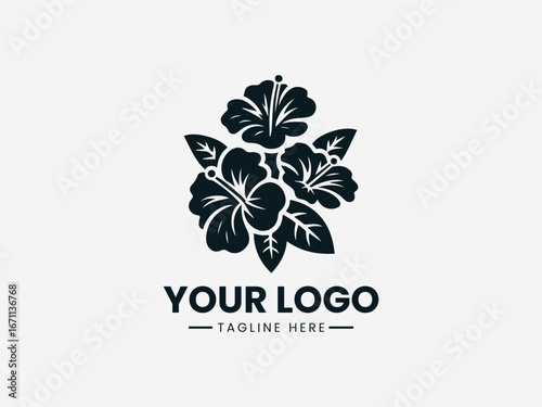Black and white rose bouquet drawing with blooming flowers buds and decorative leaves