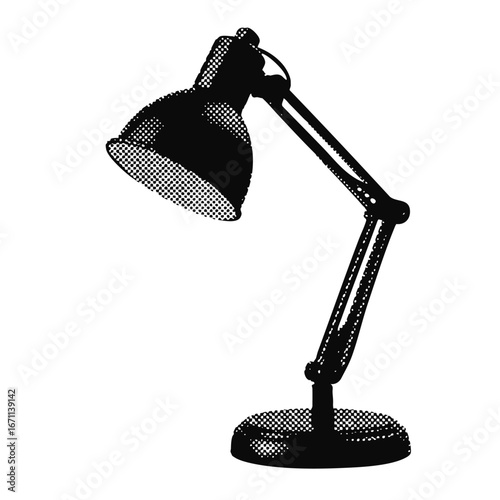 study lamp halftone grunge vector design element