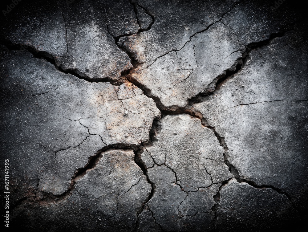 Obraz premium Cracked, dark gray earth