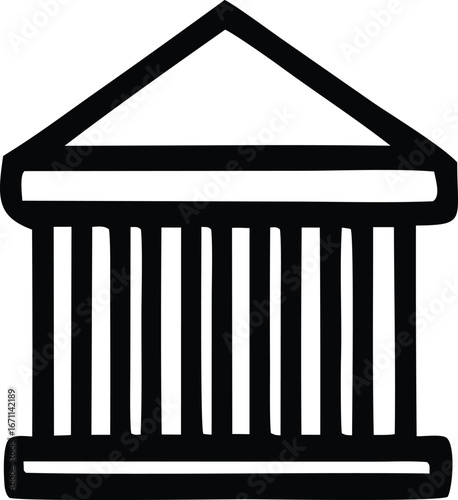 Classic greek temple architecture symbol building icon representing finance law government education justice and tradition
