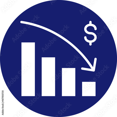 Bankrupt icon for accounting and finance business, website, application, printing, document, poster design, etc