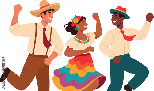 Celebrate Latin American culture with vibrant dancers at a lively fiesta or festive cultural event invitation