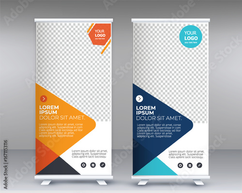 Modern business roll up banner design template	
