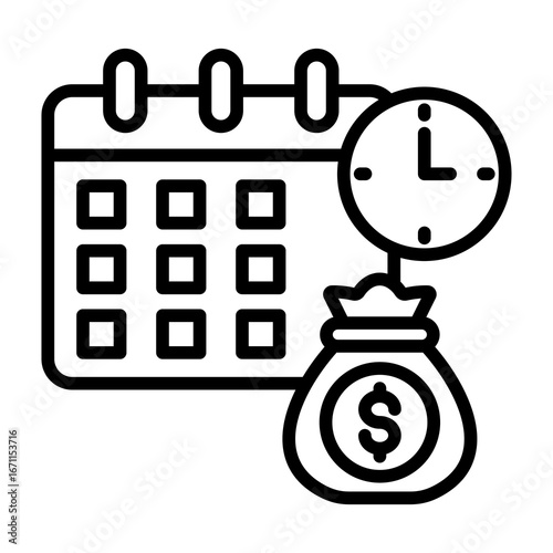 Annuities Icon Line Style Vector Illustration