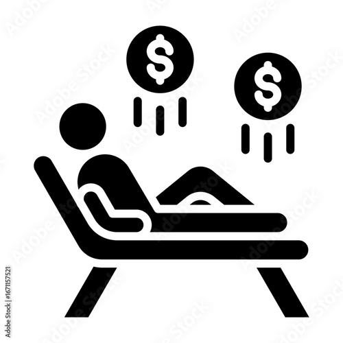 Passive Income Icon Glyph Style Vector Illustration