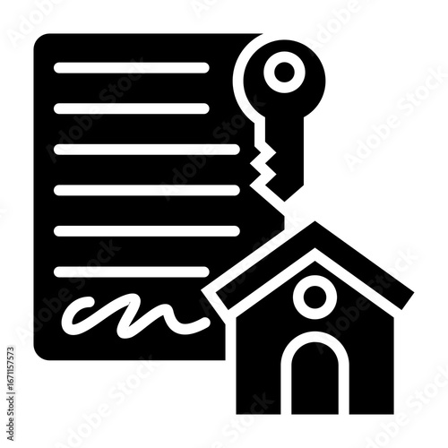 Rental Agreement Icon Glyph Style Vector Illustration