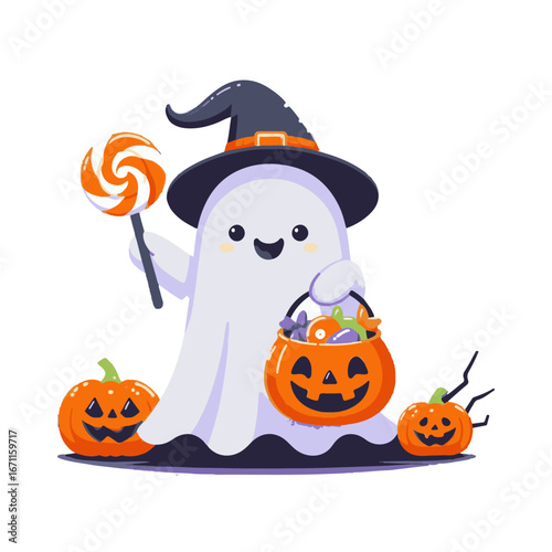 trick or threat illustration design