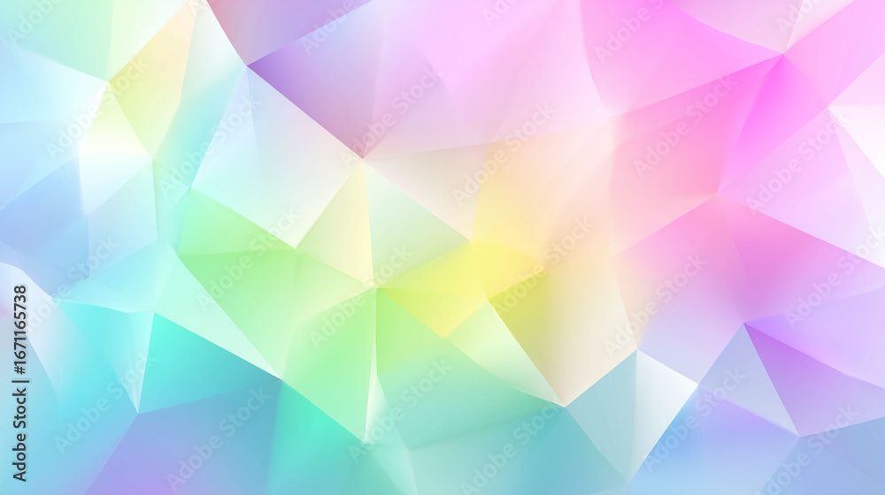 Obraz premium Soft pastel polygonal background with gradient colors, abstract geometric pattern