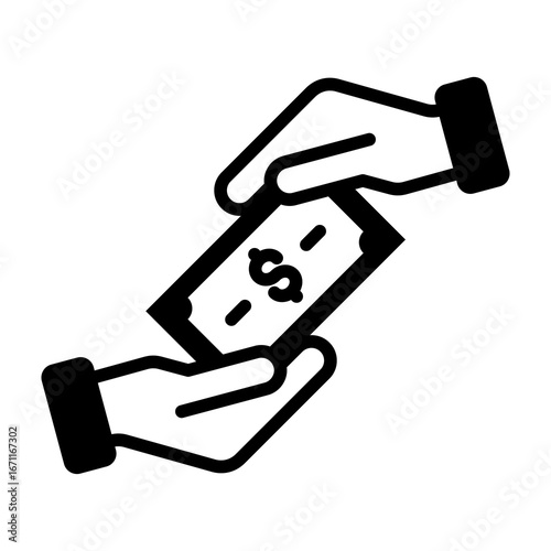 Royalty Payment Icon Mixed Style Vector Illustration