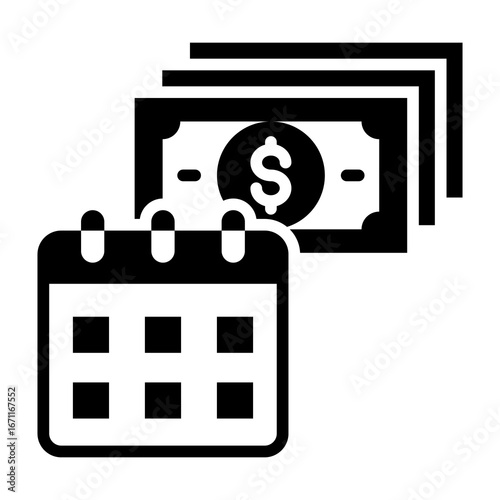 Monthly Payout Icon Mixed Style Vector Illustration