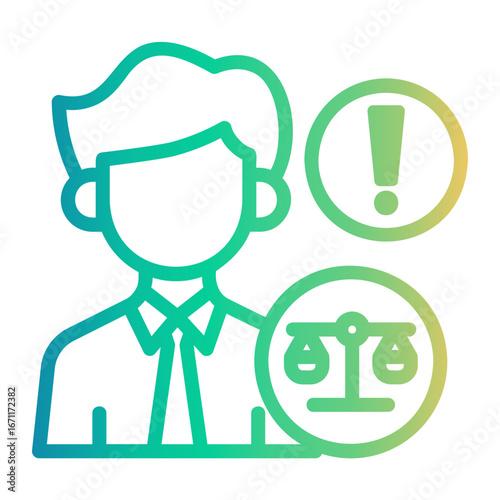 violation Line Gradient Icon