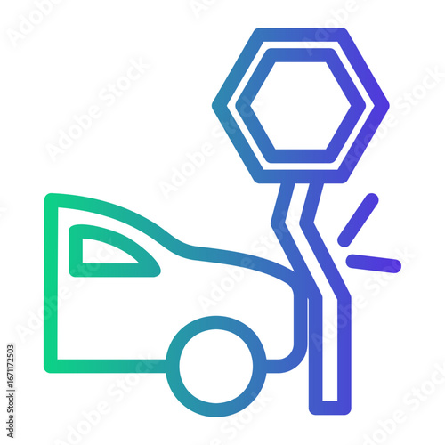 violation Line Gradient Icon