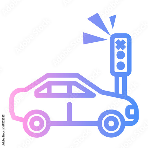 violation Line Gradient Icon