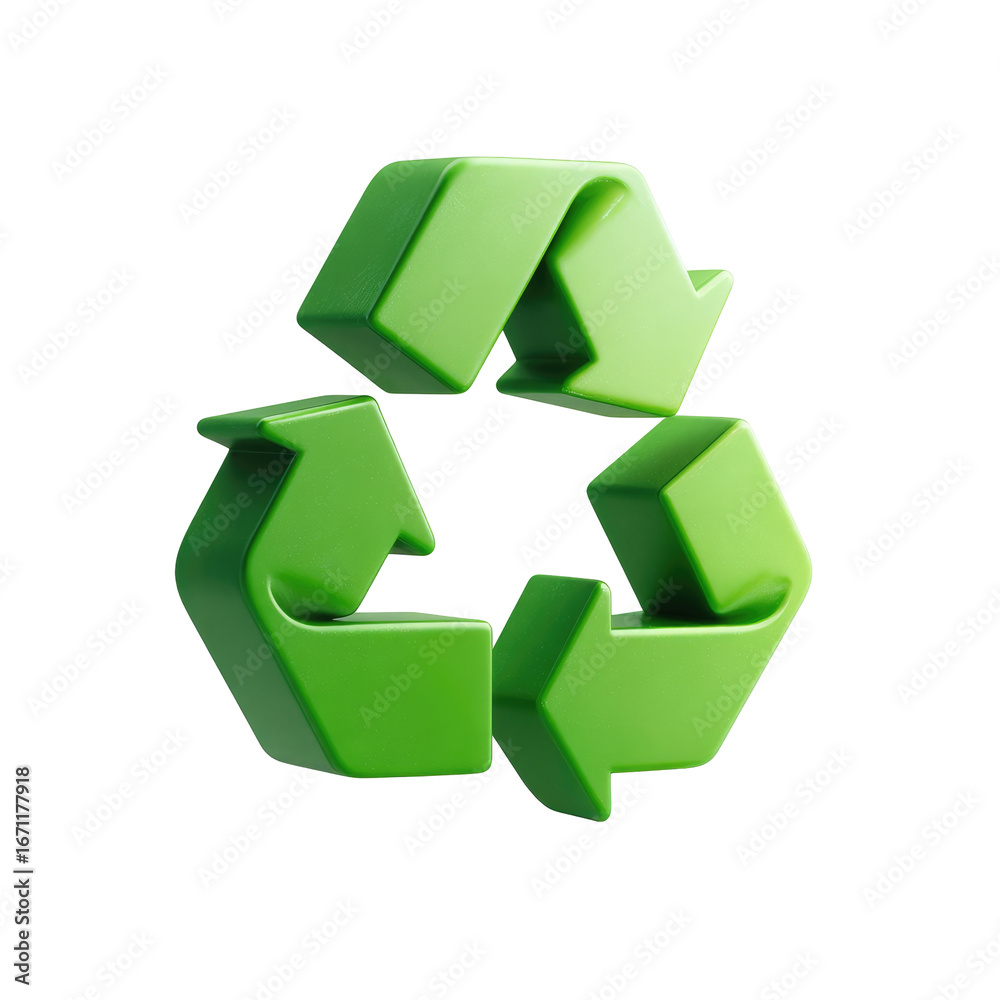 Obraz premium 3D green recycle symbol