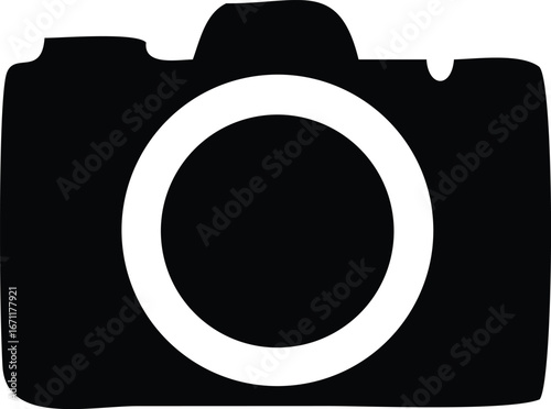 Iconic silhouette camera symbol a clean and modern graphic design representing photography and visual storytelling