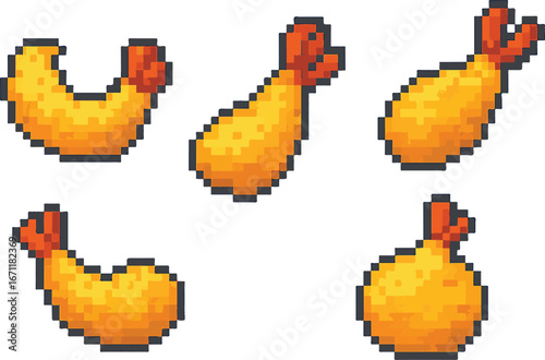 tempura cake pixel art, eps 10 illustration