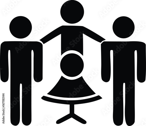 Diverse group symbolizing family unity community connection and social interaction icon representing people together
