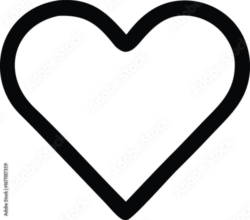 Simple outline heart shape icon for love romance valentine's day celebration and romantic design elements