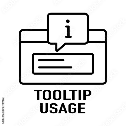 Tooltip usage tracking icon with info pop-up