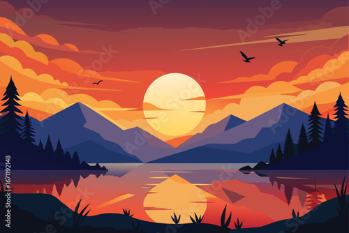 sunrise in mountains