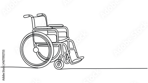 Simple line art of wheelchair symbol for disability and healthcare
