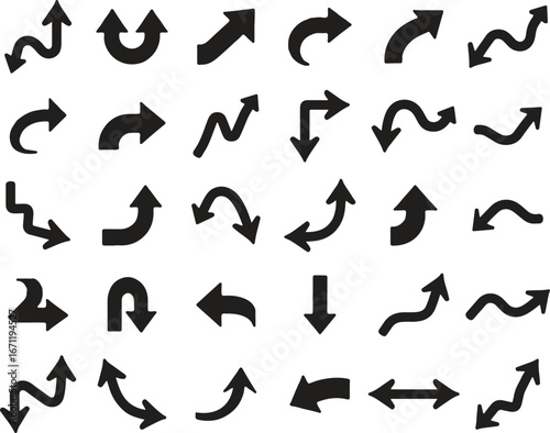 arrow and direction icon vector pack – navigation and pointer symbols