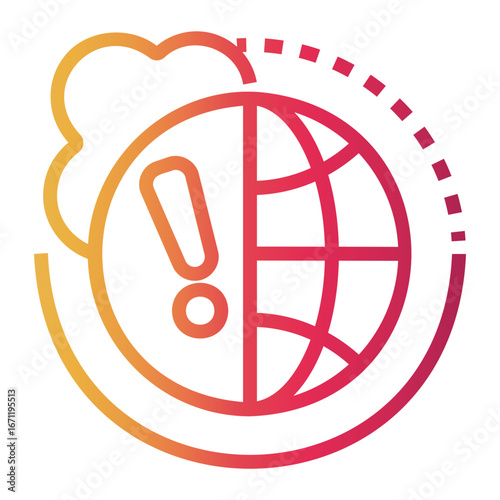 climate change Line Gradient Icon